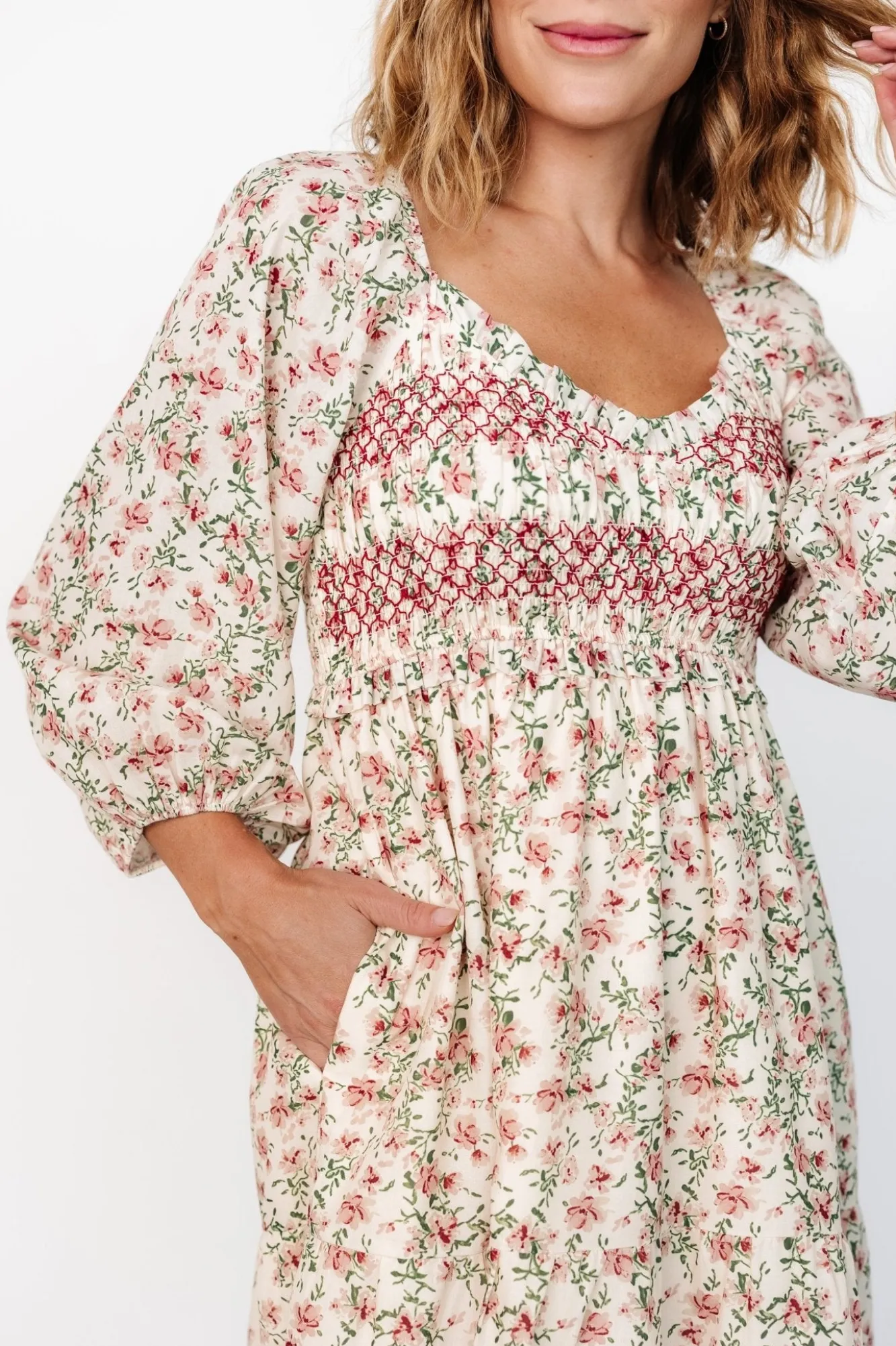 Baltic Born Louisa Smocked Maxi Dress | Cream Floral