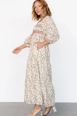 Baltic Born Louisa Smocked Maxi Dress | Cream Floral