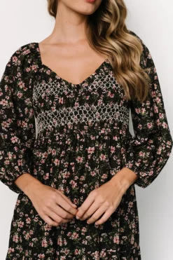 Baltic Born Louisa Smocked Maxi Dress | Black Floral
