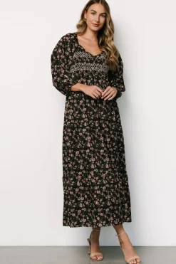 Baltic Born Louisa Smocked Maxi Dress | Black Floral