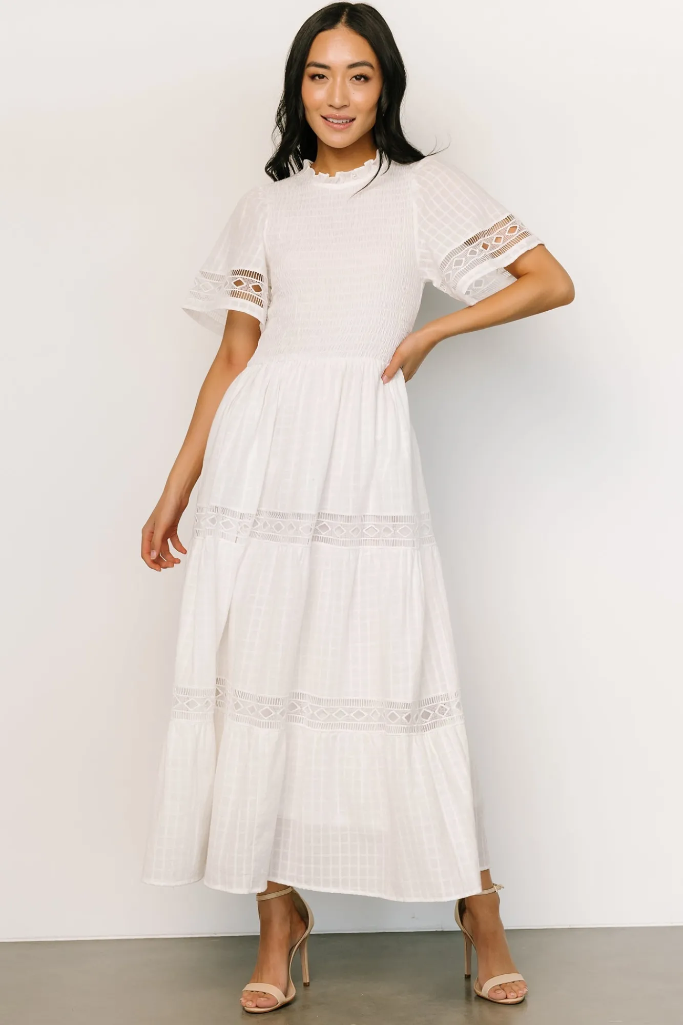 Baltic Born Loveland Geo Lace Maxi Dress | Off White