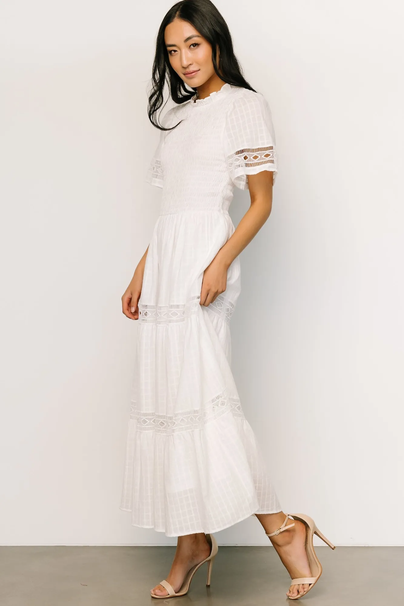 Baltic Born Loveland Geo Lace Maxi Dress | Off White