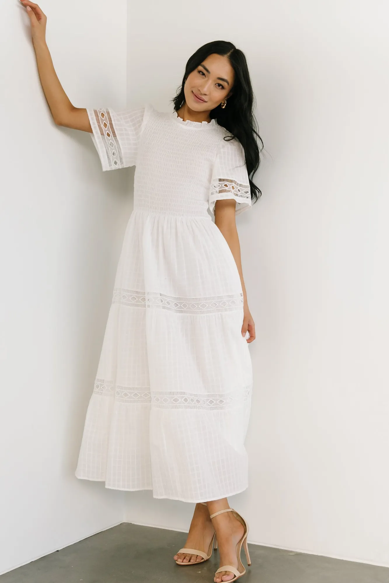 Baltic Born Loveland Geo Lace Maxi Dress | Off White