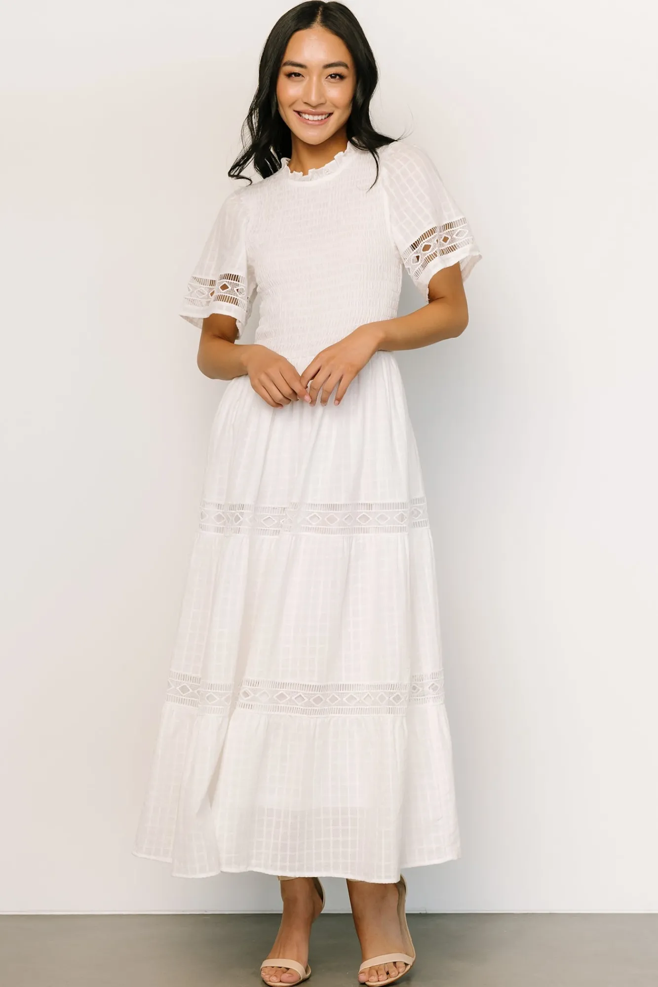 Baltic Born Loveland Geo Lace Maxi Dress | Off White