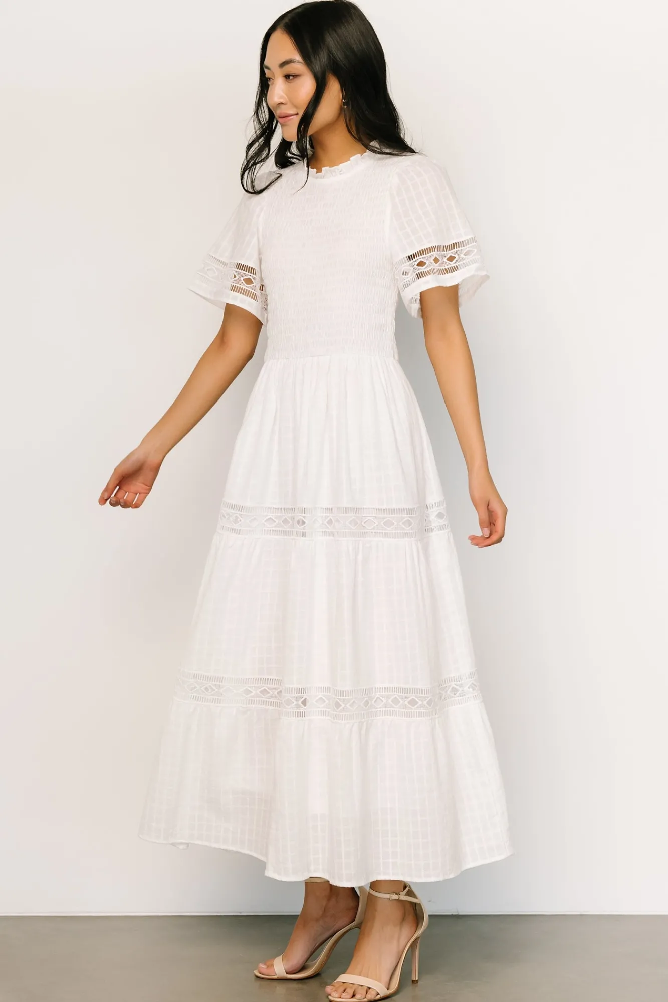 Baltic Born Loveland Geo Lace Maxi Dress | Off White