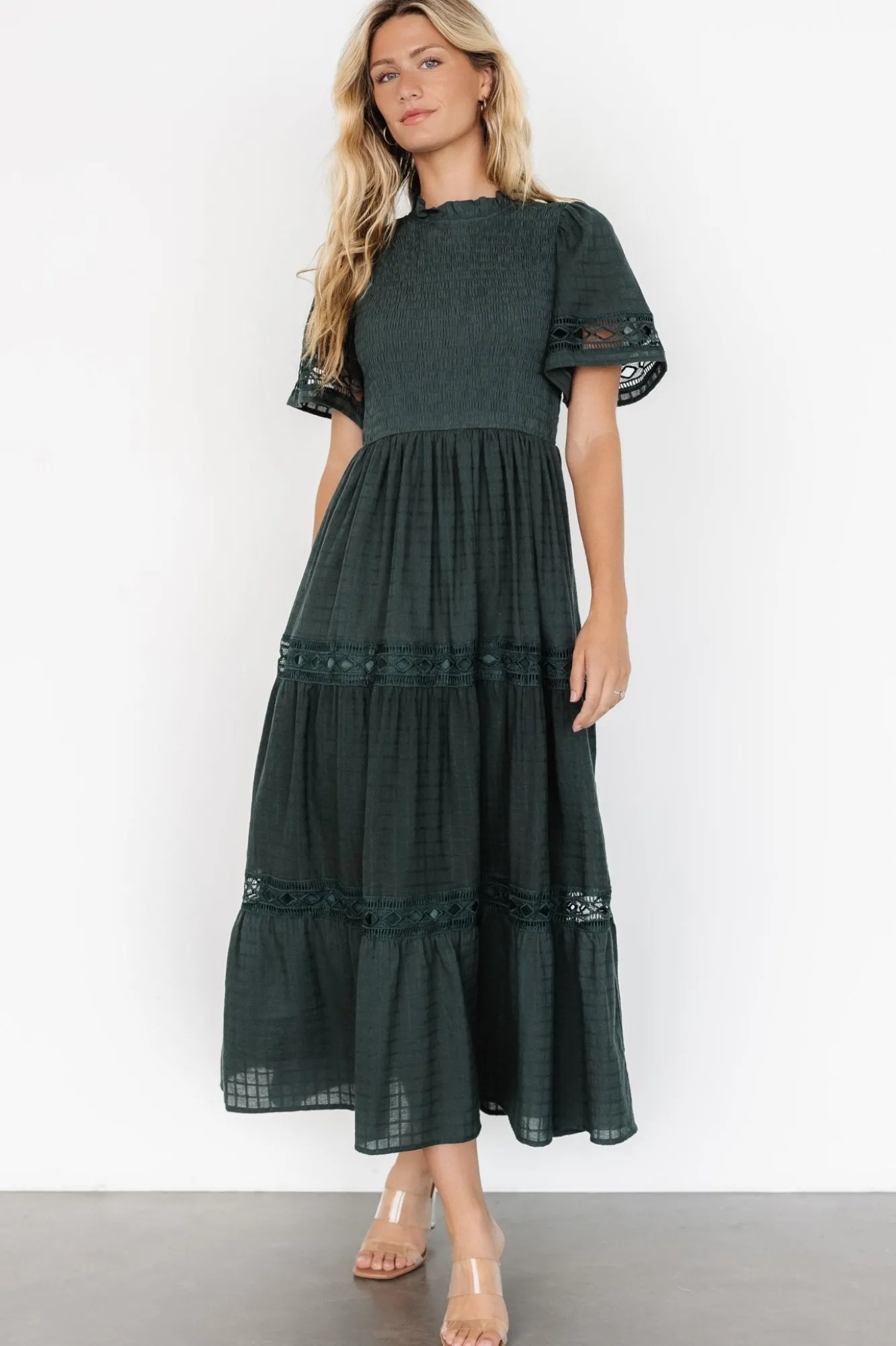 Baltic Born Loveland Geo Lace Maxi Dress | Dark Green