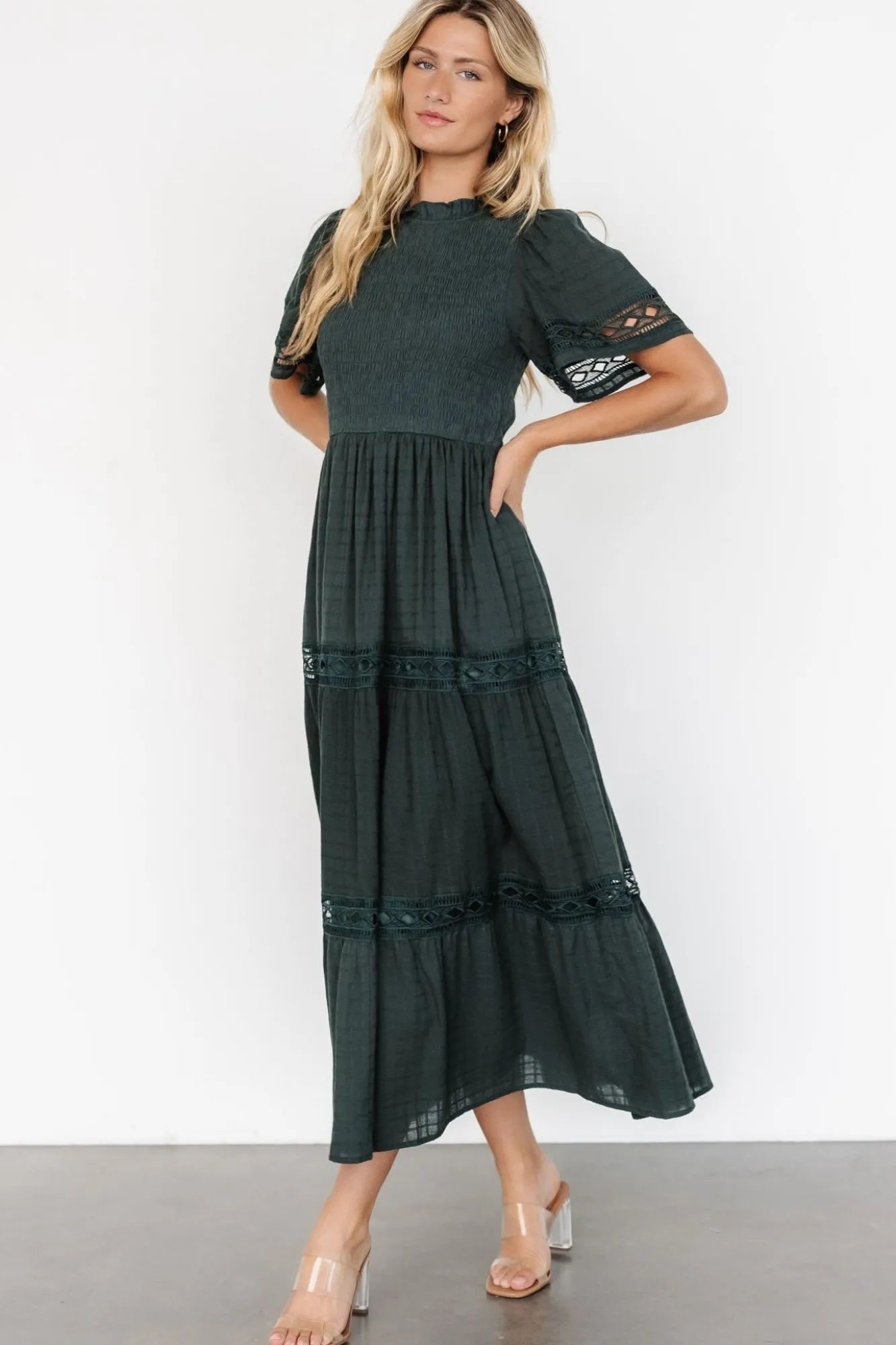Baltic Born Loveland Geo Lace Maxi Dress | Dark Green