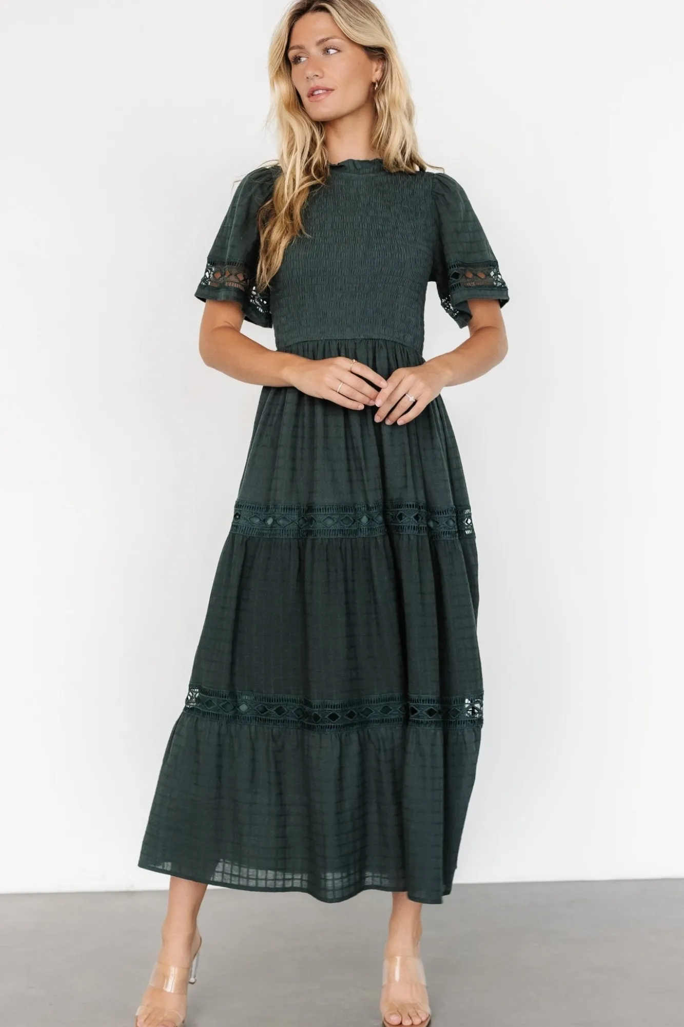 Baltic Born Loveland Geo Lace Maxi Dress | Dark Green