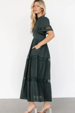 Baltic Born Loveland Geo Lace Maxi Dress | Dark Green