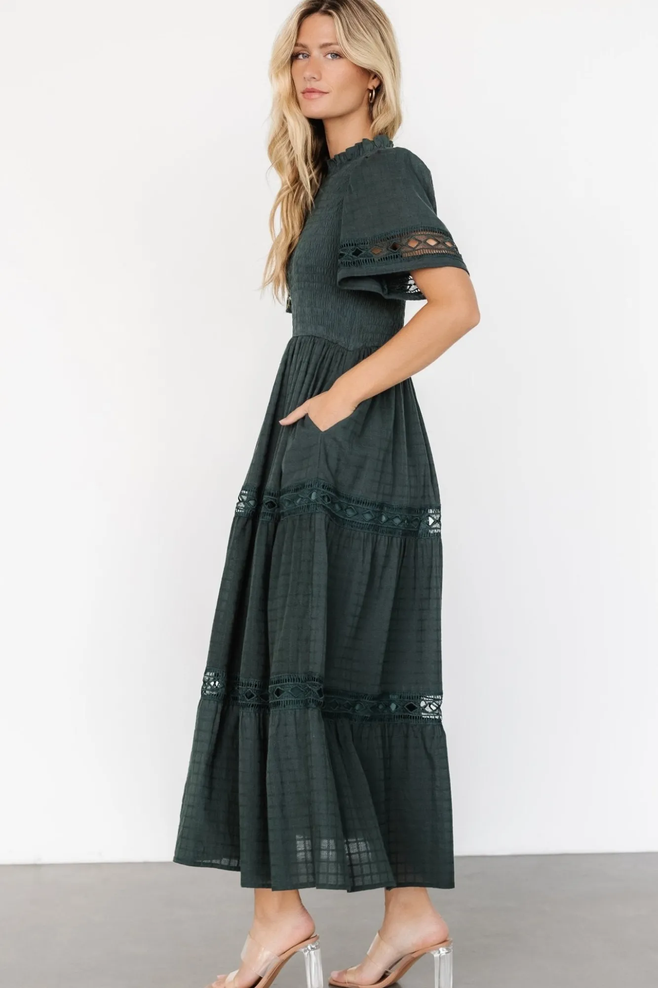 Baltic Born Loveland Geo Lace Maxi Dress | Dark Green