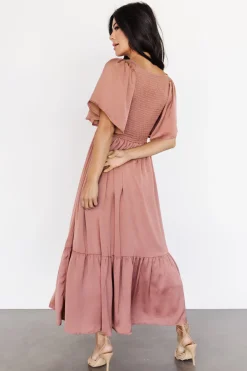 Baltic Born Lovell Smocked Midi Dress | Dark Mauve