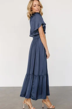 Baltic Born Lovell Smocked Midi Dress | Midnight Blue