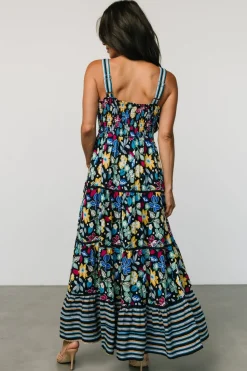 Baltic Born Lucia Tank Maxi Dress | Black Multi Print