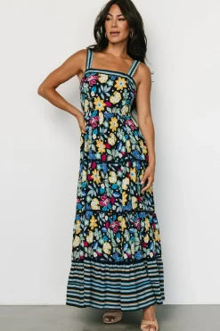 Baltic Born Lucia Tank Maxi Dress | Black Multi Print
