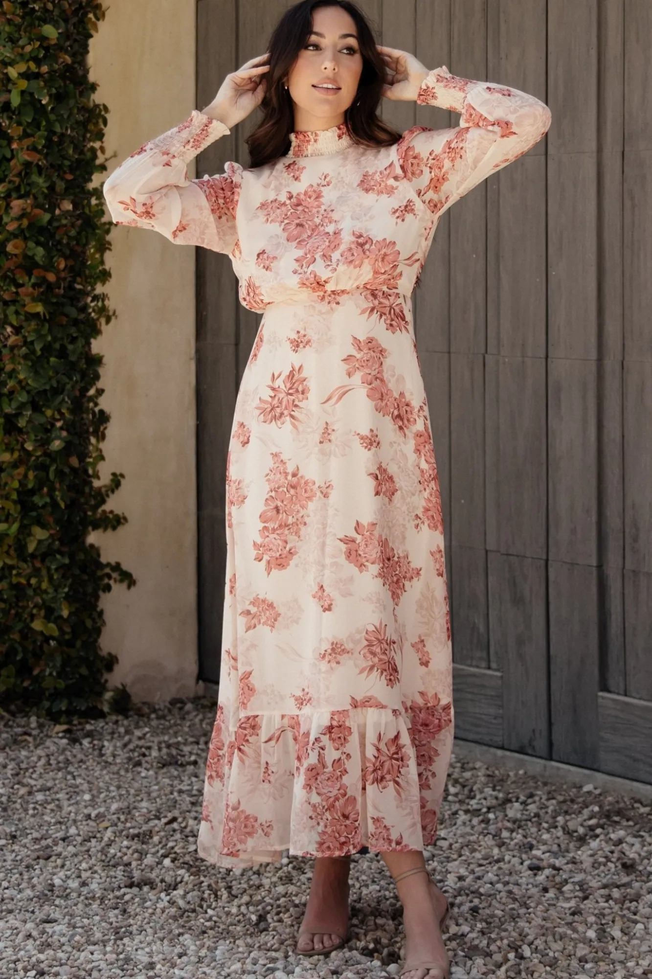 Baltic Born Luciana Maxi Dress | Beige + Rose