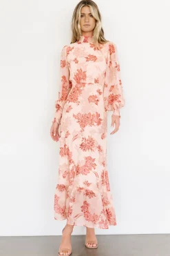 Baltic Born Luciana Maxi Dress | Beige + Rose
