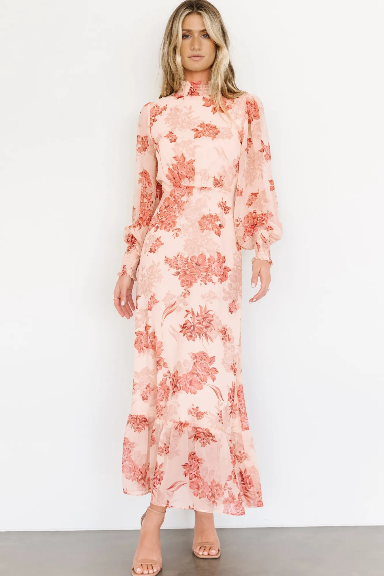 Baltic Born Luciana Maxi Dress | Beige + Rose