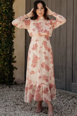 Baltic Born Luciana Maxi Dress | Beige + Rose