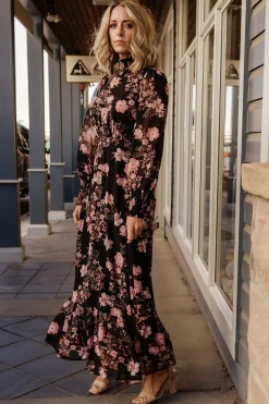 Baltic Born Luciana Maxi Dress | Black + Mauve
