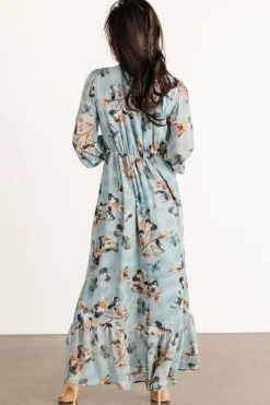 Baltic Born Luciana Maxi Dress | Cyan Blue Floral