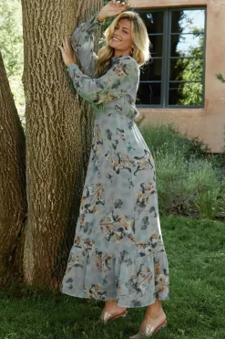 Baltic Born Luciana Maxi Dress | Cyan Blue Floral