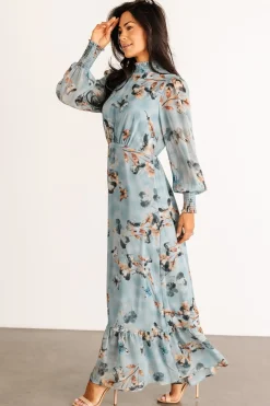 Baltic Born Luciana Maxi Dress | Cyan Blue Floral