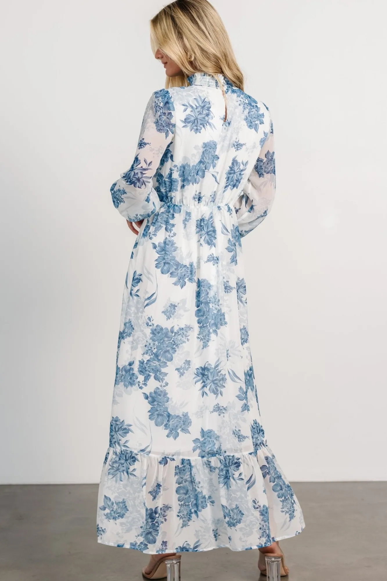 Baltic Born Luciana Maxi Dress | Off White + Blue