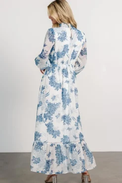 Baltic Born Luciana Maxi Dress | Off White + Blue