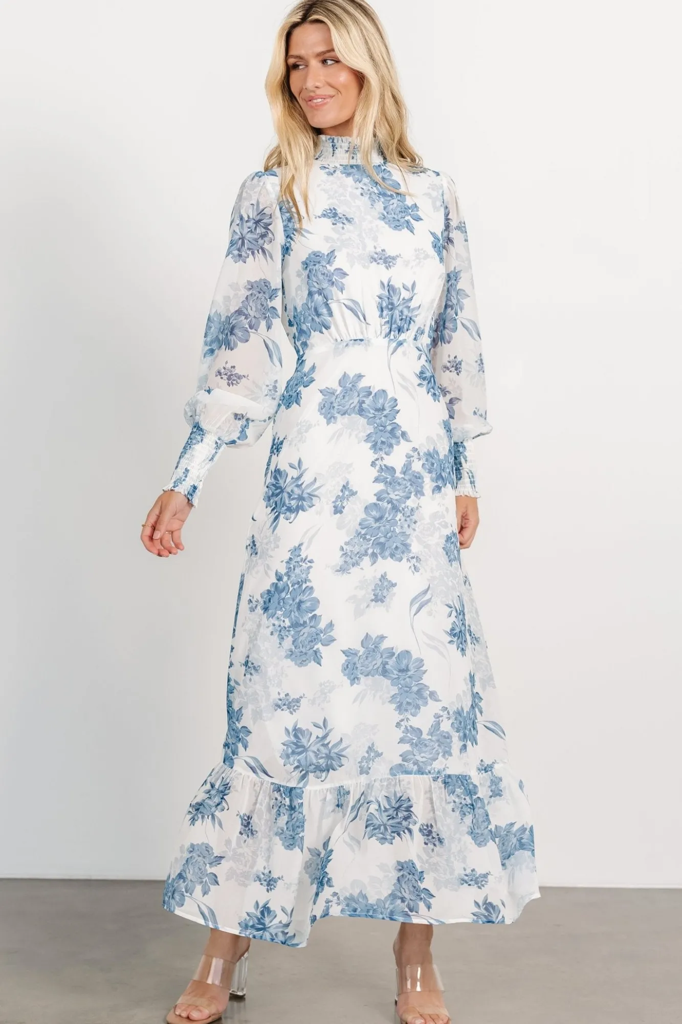 Baltic Born Luciana Maxi Dress | Off White + Blue