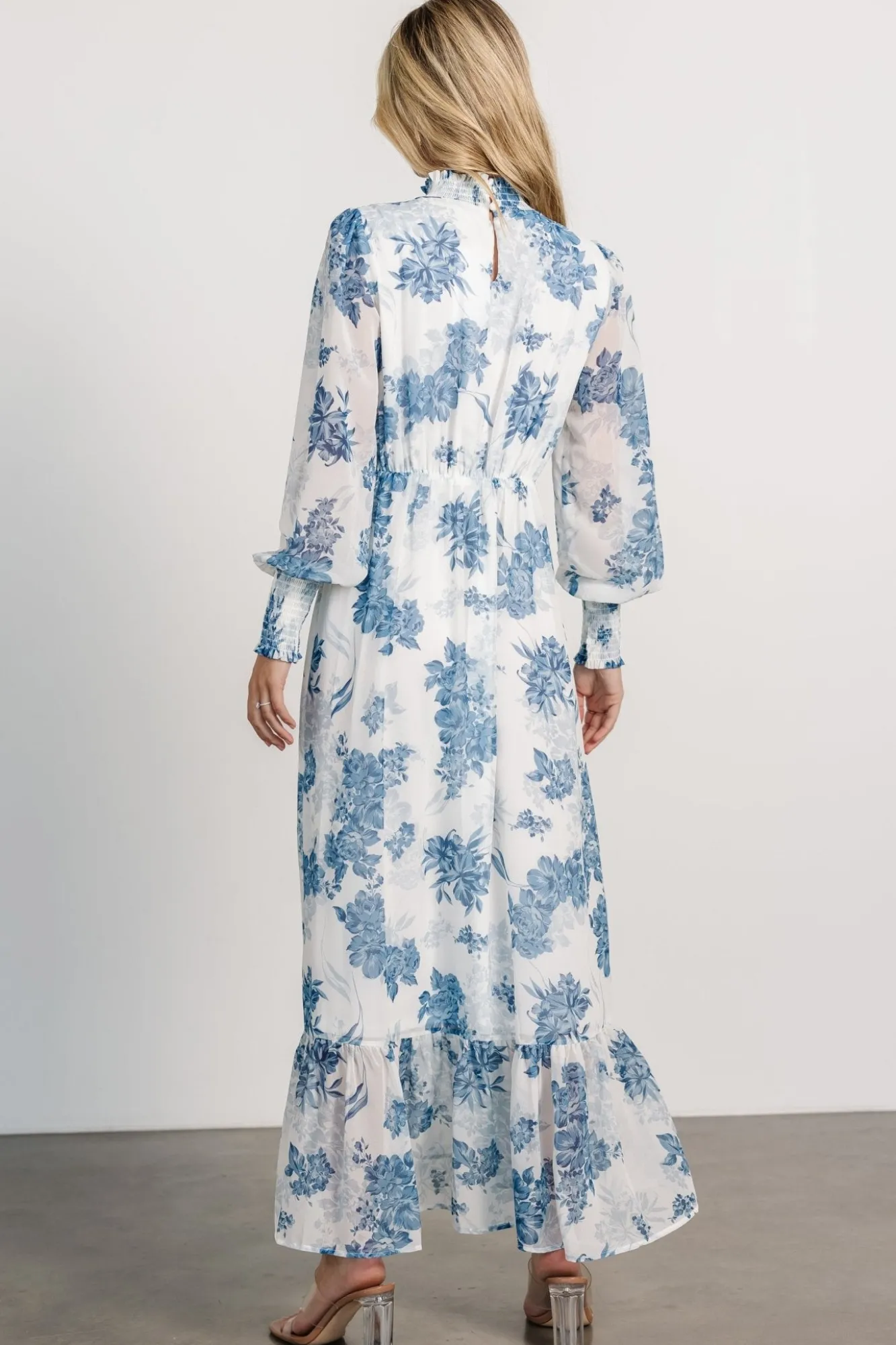 Baltic Born Luciana Maxi Dress | Off White + Blue