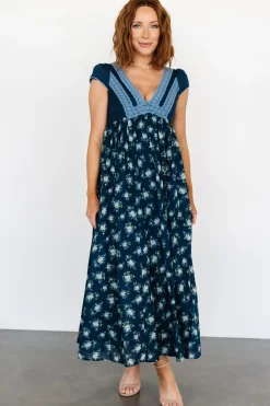 Baltic Born Lucille Maxi Dress | Dark Blue Floral