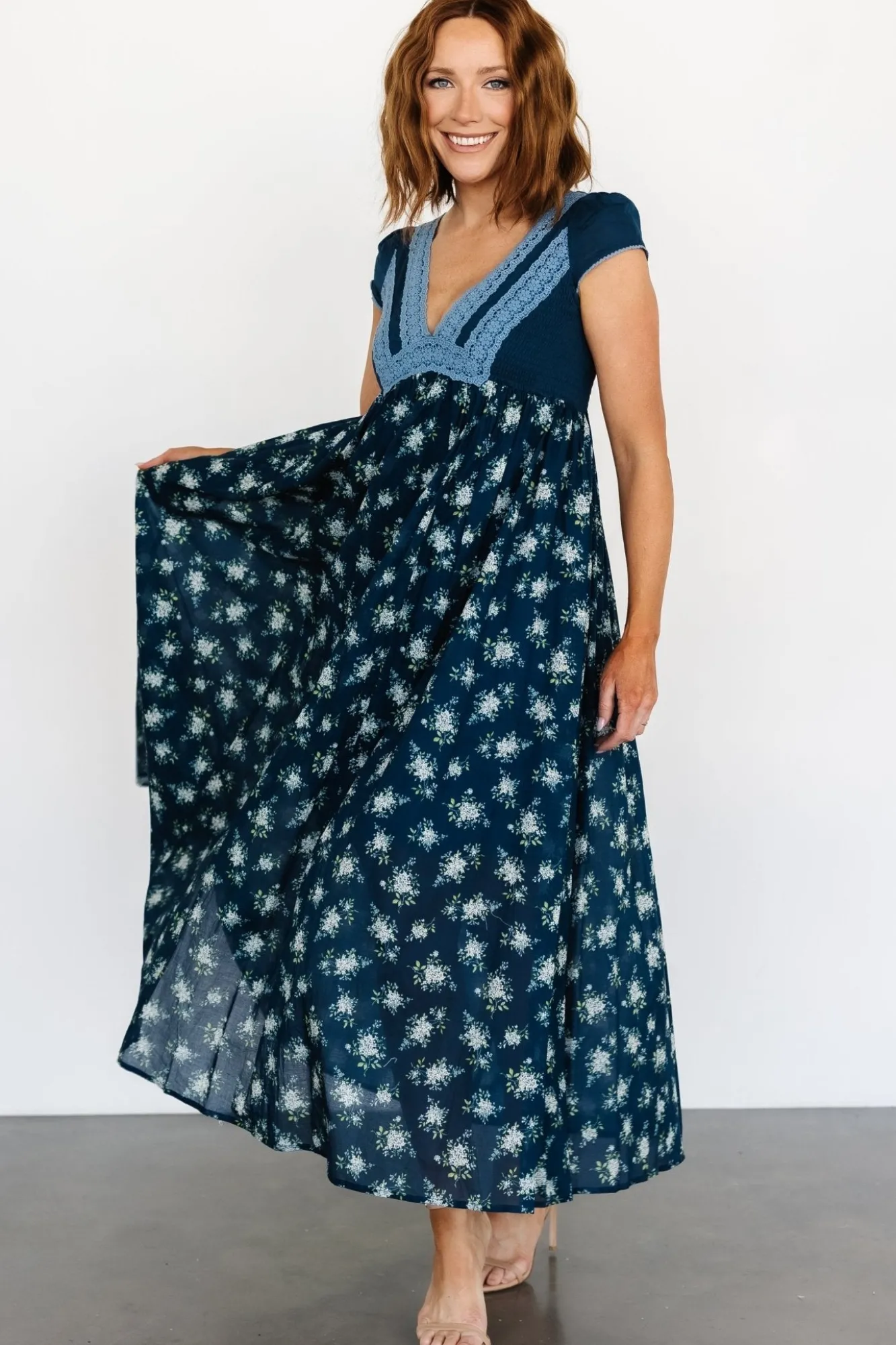 Baltic Born Lucille Maxi Dress | Dark Blue Floral