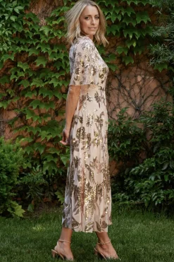 Baltic Born Lucy Sequin Dress | Rose Gold