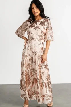 Baltic Born Lucy Sequin Dress | Rose Gold
