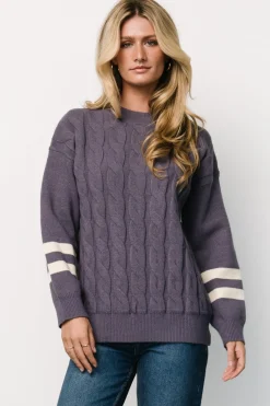 Baltic Born Lund Cable Knit Sweater | Vintage Purple