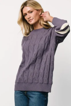 Baltic Born Lund Cable Knit Sweater | Vintage Purple