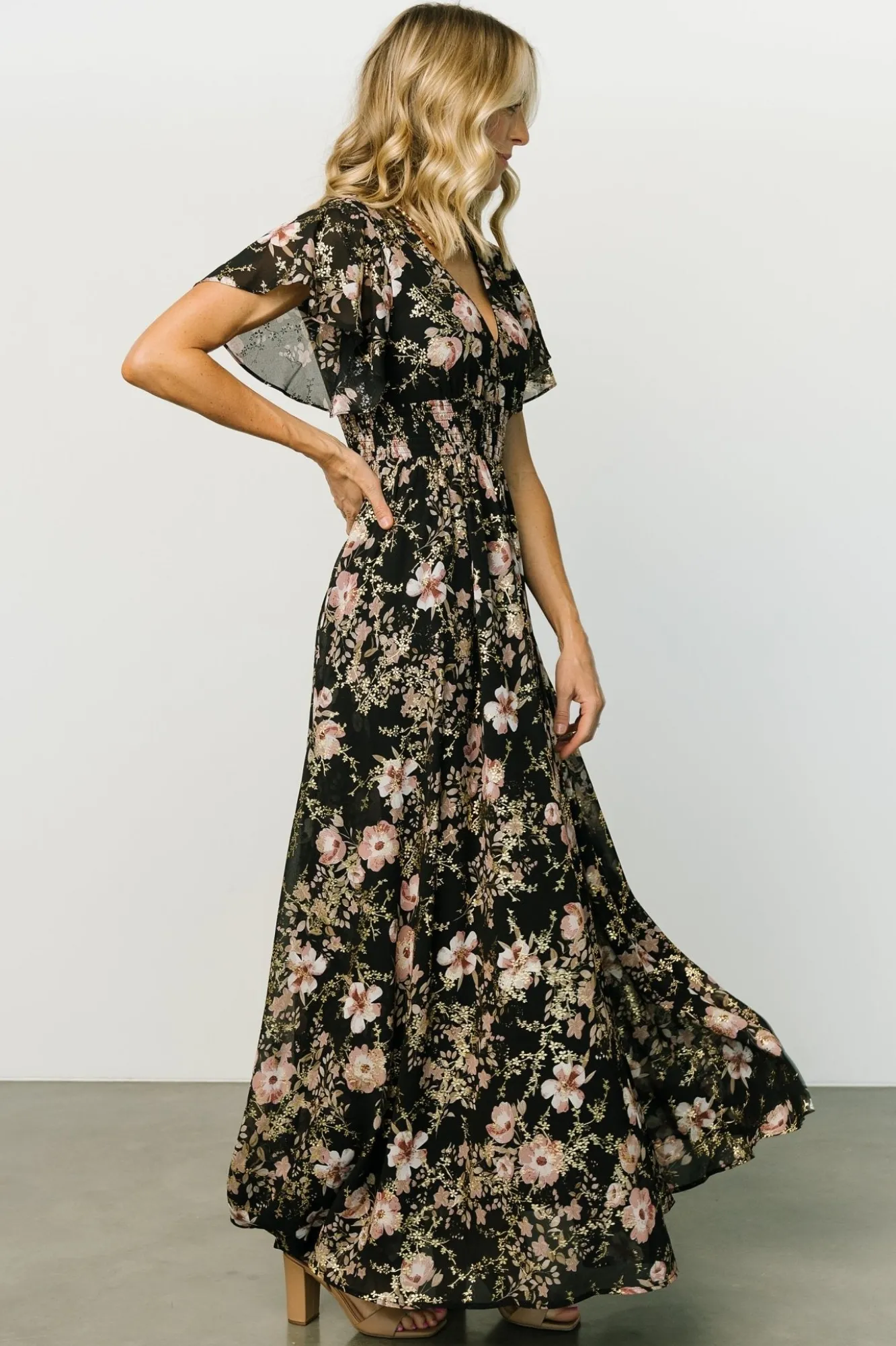 Baltic Born Lynlee Metallic Maxi Dress | Black + Mauve