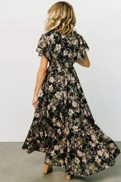 Baltic Born Lynlee Metallic Maxi Dress | Black + Mauve
