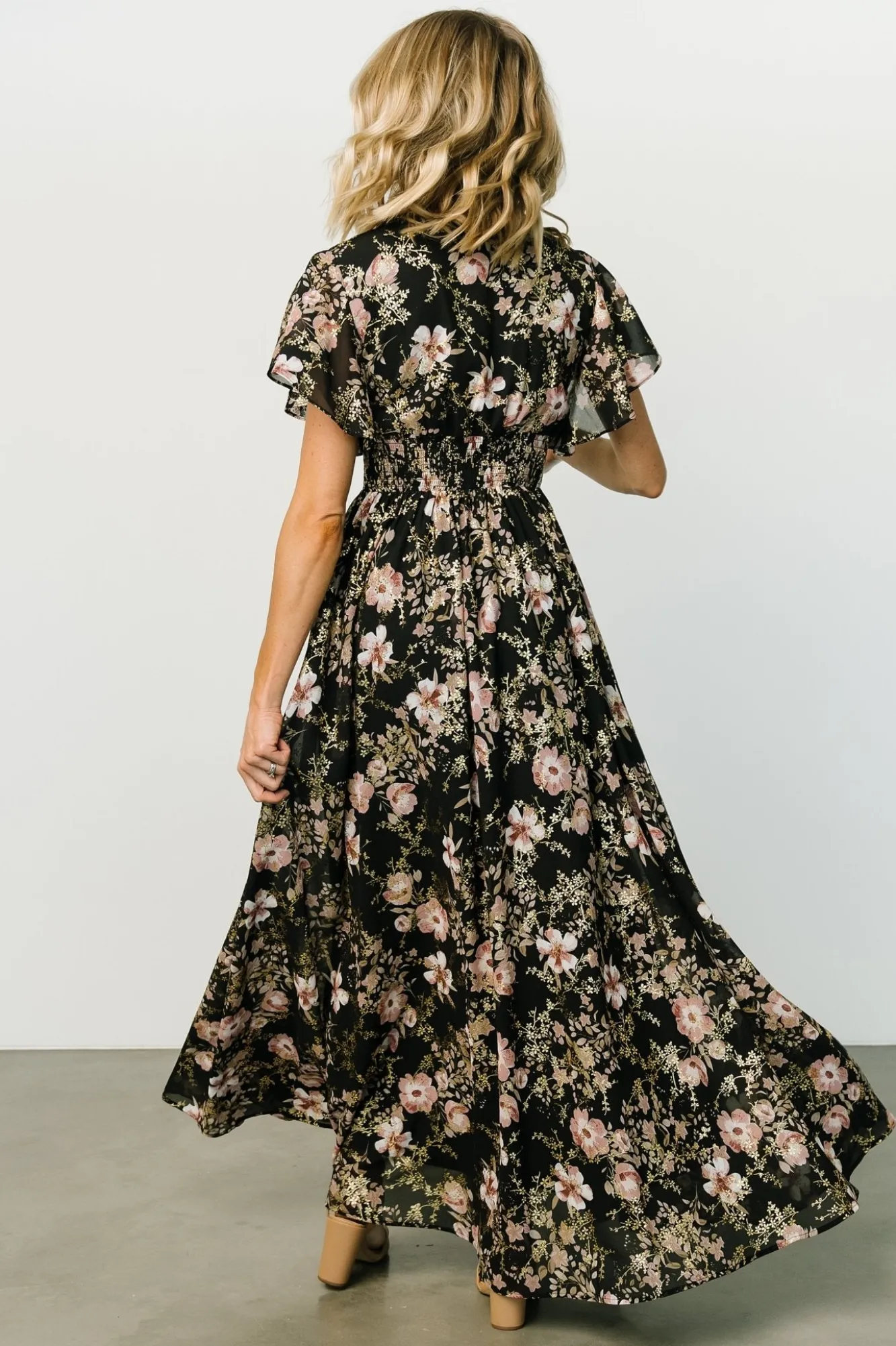 Baltic Born Lynlee Metallic Maxi Dress | Black + Mauve