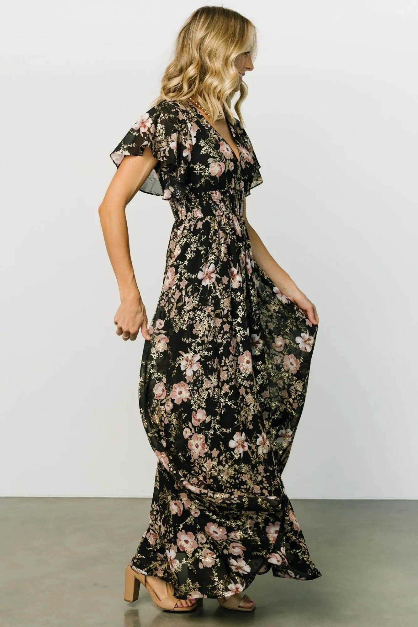 Baltic Born Lynlee Metallic Maxi Dress | Black + Mauve