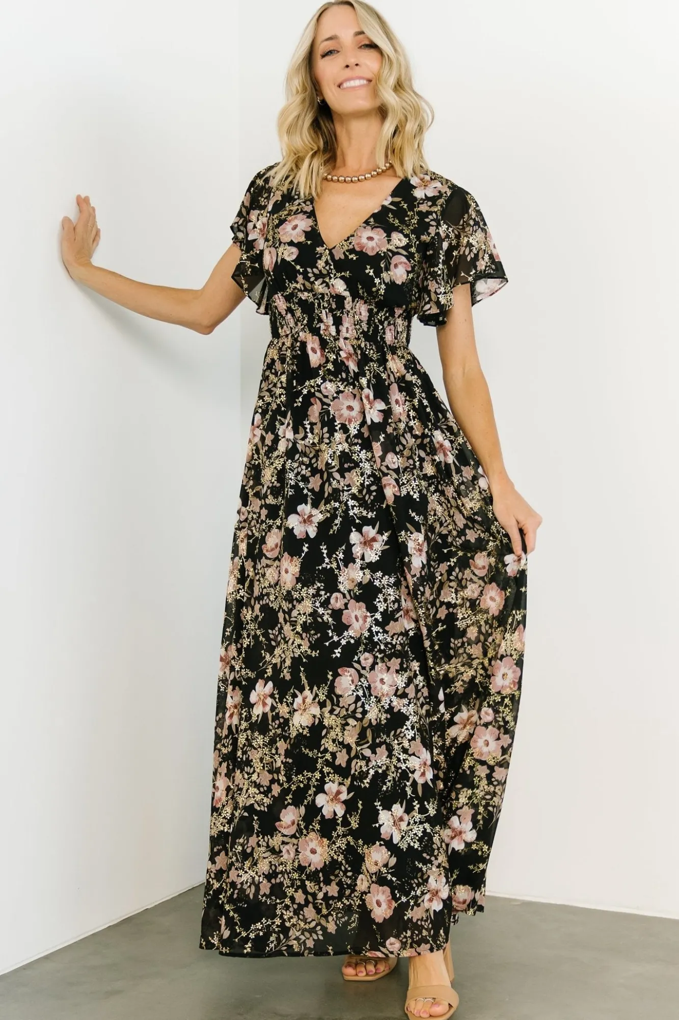 Baltic Born Lynlee Metallic Maxi Dress | Black + Mauve