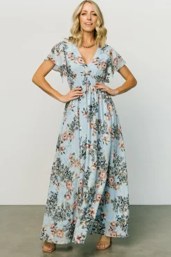 Baltic Born Lynlee Metallic Maxi Dress | Light Blue