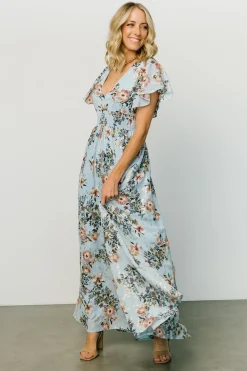 Baltic Born Lynlee Metallic Maxi Dress | Light Blue