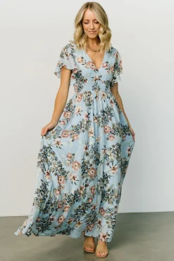 Baltic Born Lynlee Metallic Maxi Dress | Light Blue