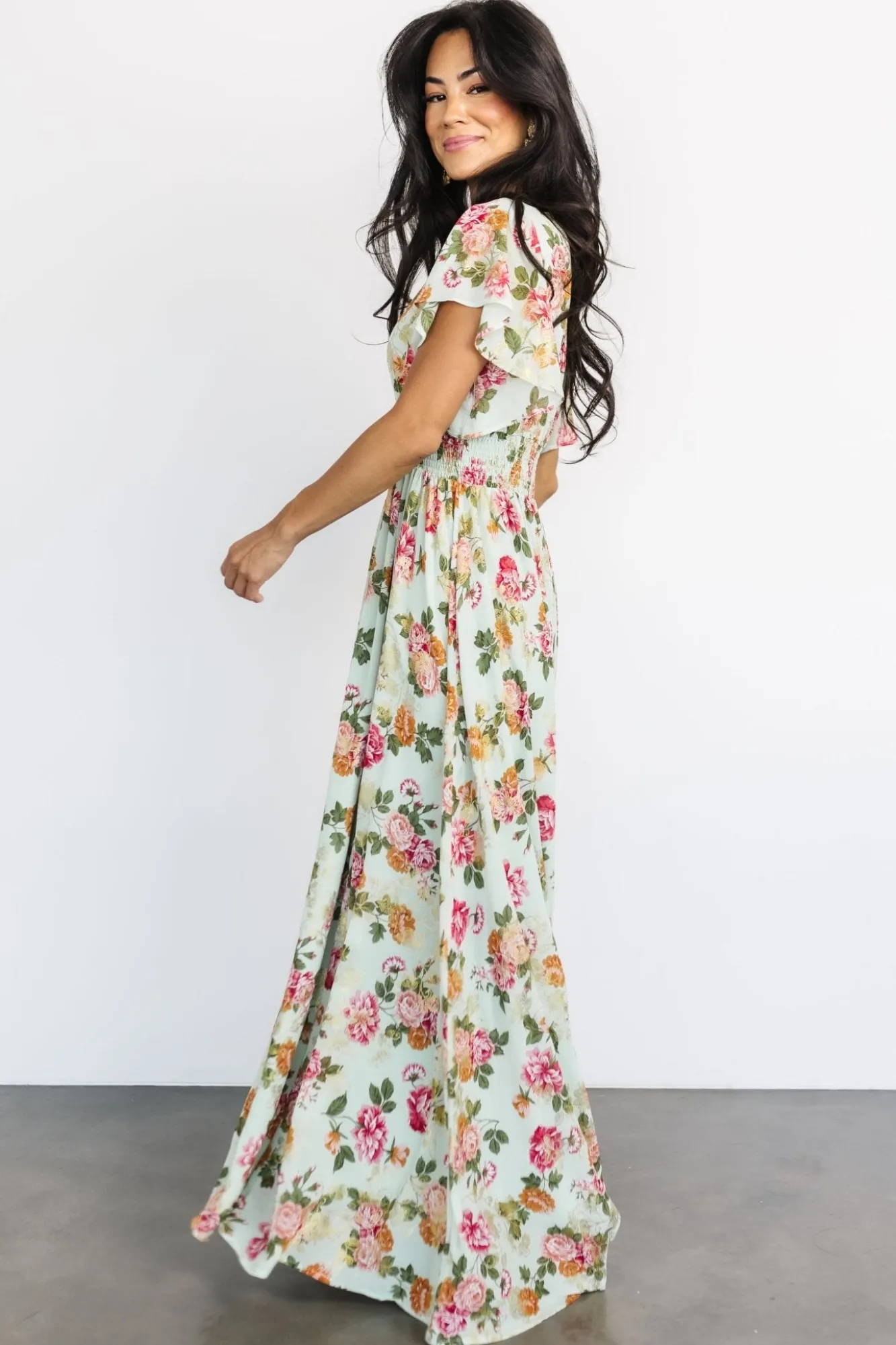 Baltic Born Lynlee Metallic Maxi Dress | Sage + Pink