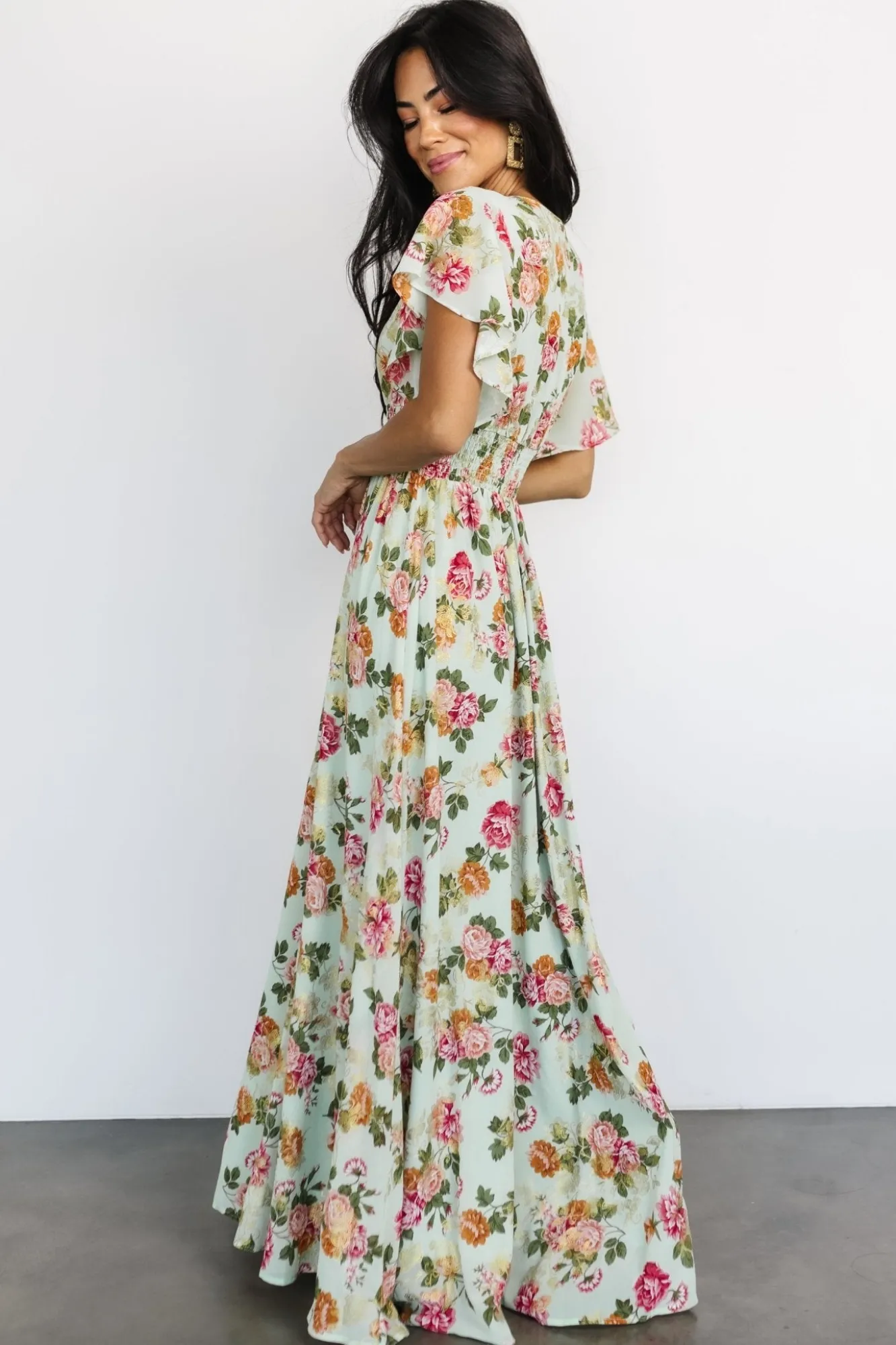 Baltic Born Lynlee Metallic Maxi Dress | Sage + Pink