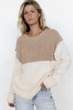 Baltic Born Mabel Cuffed Sweater | Cream + Taupe