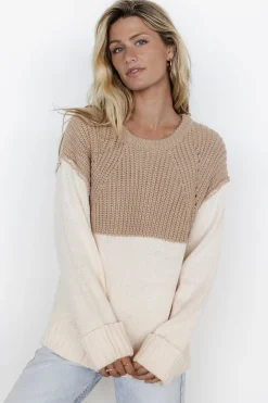Baltic Born Mabel Cuffed Sweater | Cream + Taupe