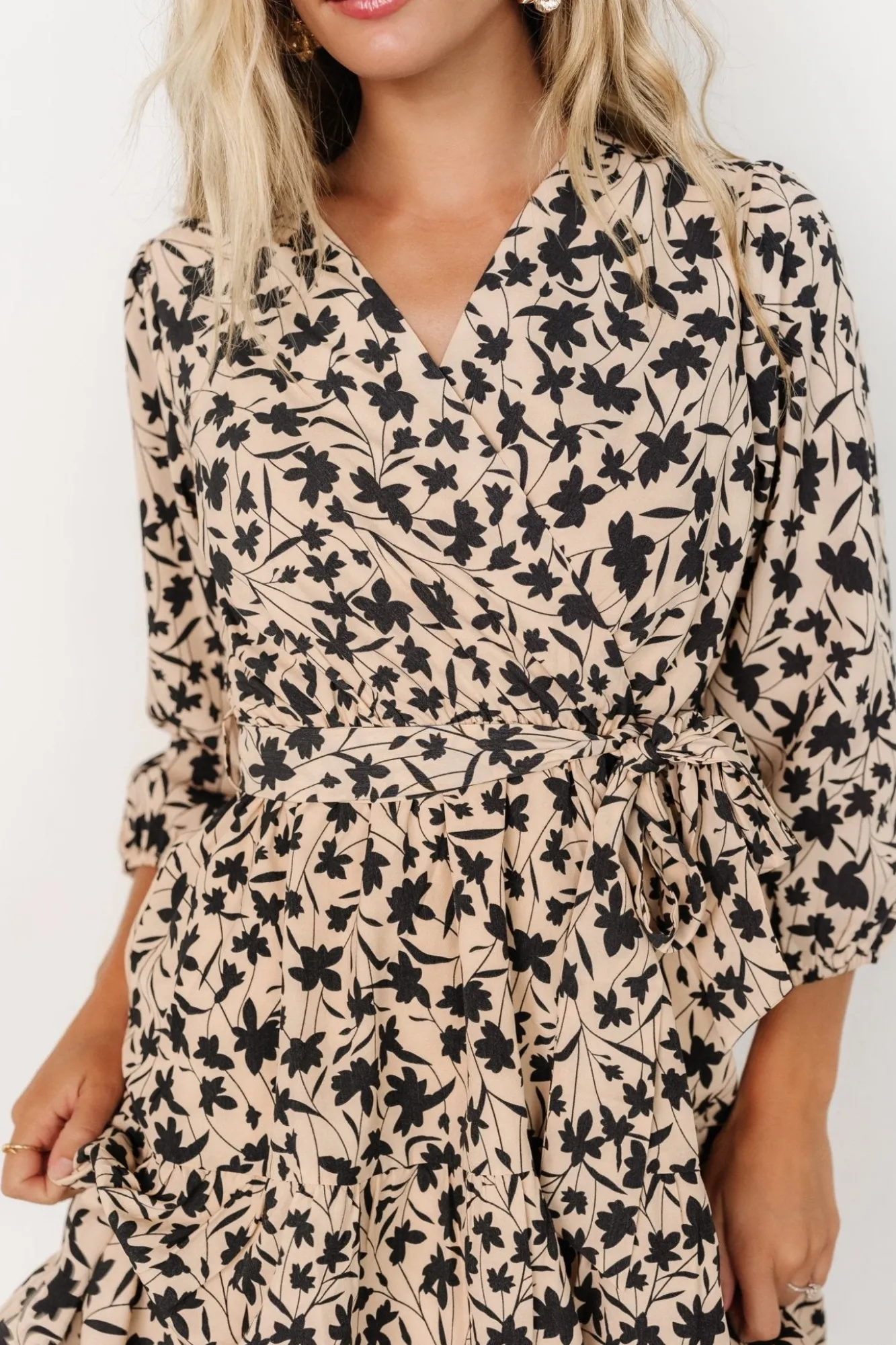 Baltic Born Maci Short Dress | Beige Print