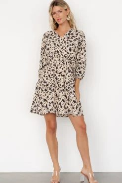 Baltic Born Maci Short Dress | Beige Print